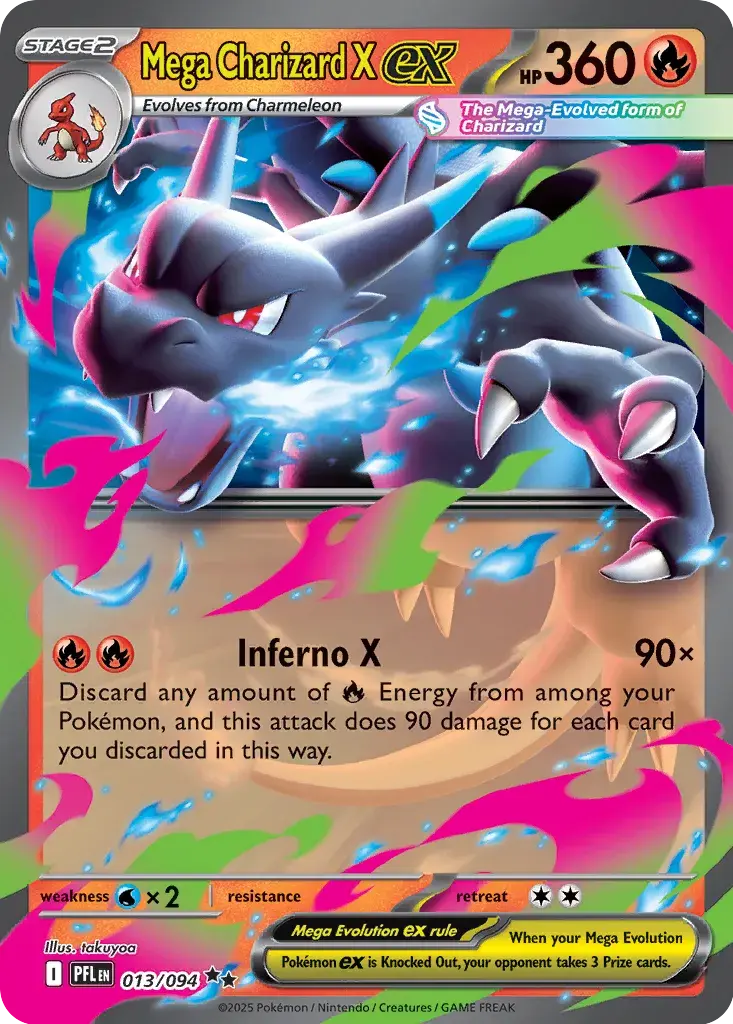 Mega Charizard X ex #013/094 S9 — Play! Pokémon Prize Pack Series
