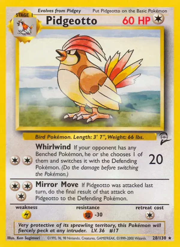 Carte Pokémon Roucoups #28 — Base Set 2