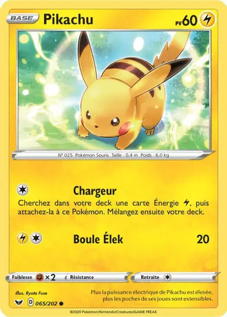Carte Pokémon Pikachu #065 Stamp — Épée et Bouclier