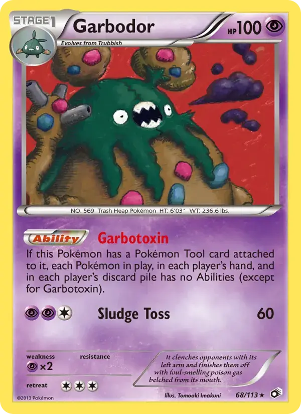 Carte Pokémon Garbodor #68 — Trésors Légendaires