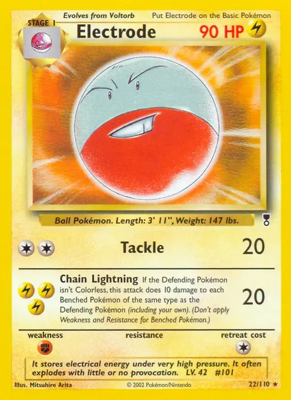 Carte Pokémon Électrode #22 — Legendary Collection