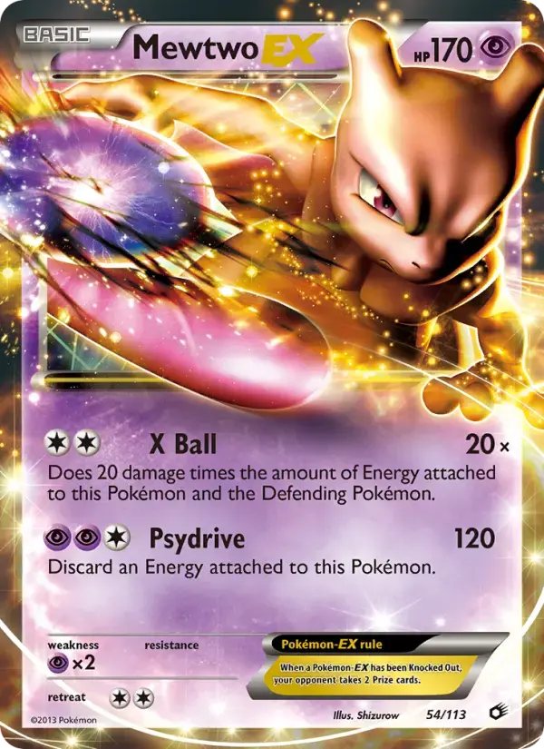 Carte Pokémon Mewtwo-EX #54 — Trésors Légendaires