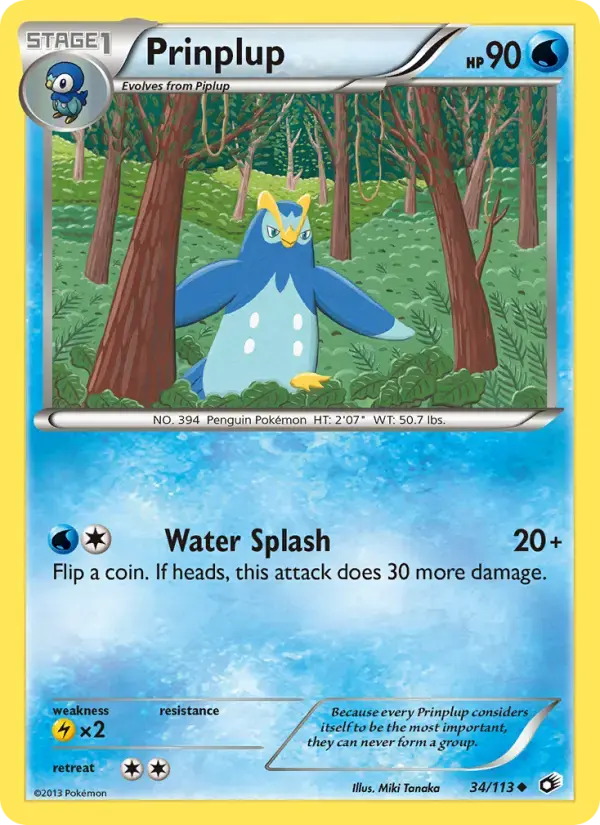 Carte Pokémon Prinplup #34 — Trésors Légendaires