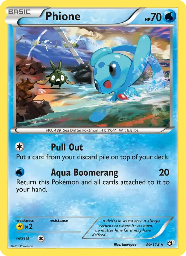 Carte Pokémon Phione #36 — Trésors Légendaires
