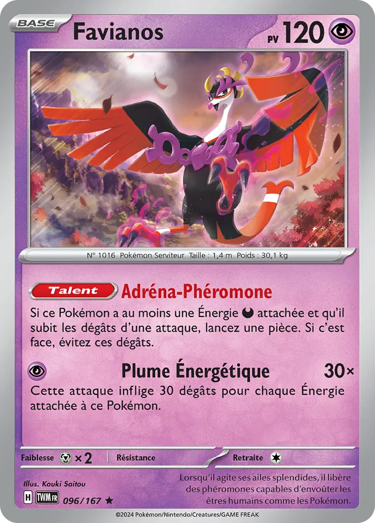 Carte Pokémon Favianos #096 Non Holo — Mascarade Crépusculaire