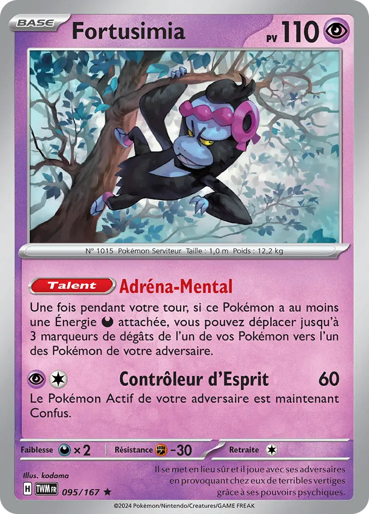 Carte Pokémon Fortusimia #095 Non Holo — Mascarade Crépusculaire
