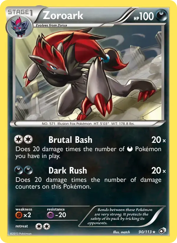 Carte Pokémon Zoroark #90 — Trésors Légendaires