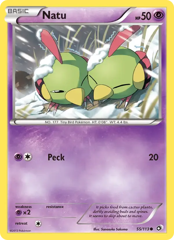 Carte Pokémon Natu #55 — Trésors Légendaires