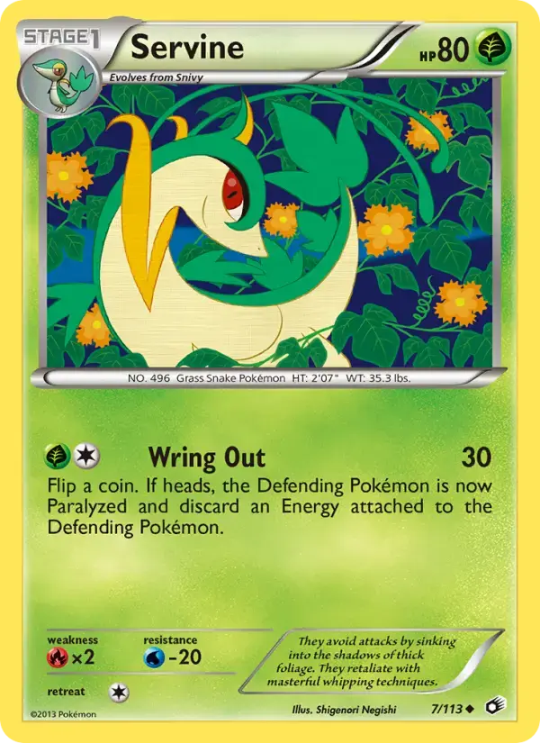 Carte Pokémon Servine #7 — Trésors Légendaires