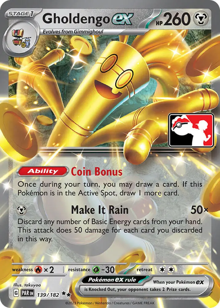 Gholdengo ex #139/182 S5 — Play! Pokémon Prize Pack Series