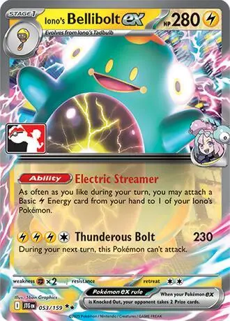 Iono's Bellibolt ex #053/159 S8 — Play! Pokémon Prize Pack Series