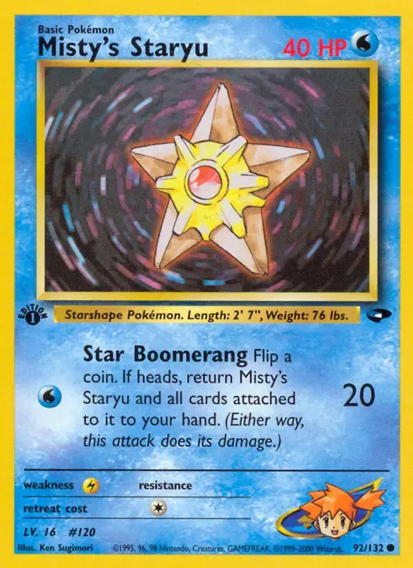 Carte Pokémon Misty's Stari #92 — Gym Challenge