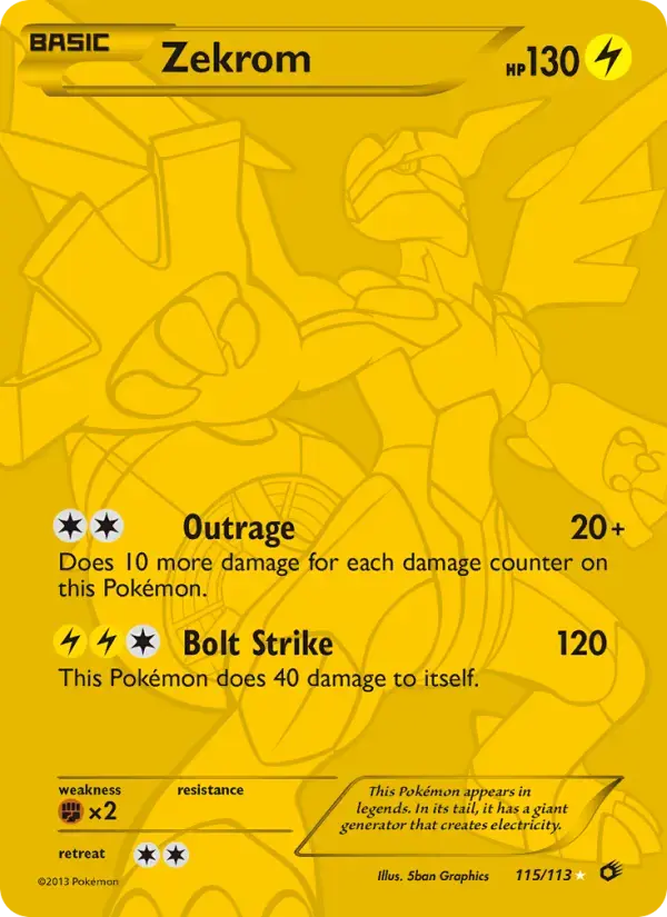 Carte Pokémon Zekrom #115 — Trésors Légendaires