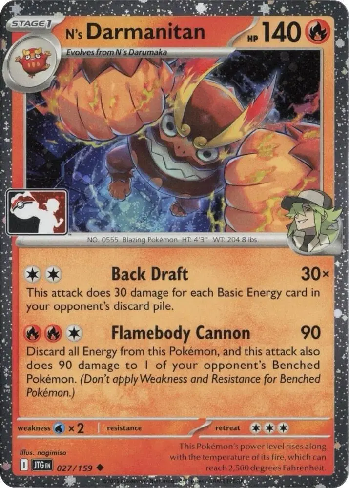 N's Darmanitan #027/159 S8 — Play! Pokémon Prize Pack Series