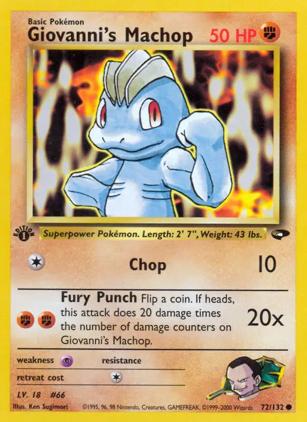Carte Pokémon Giovanni's Machoc #72 — Gym Challenge