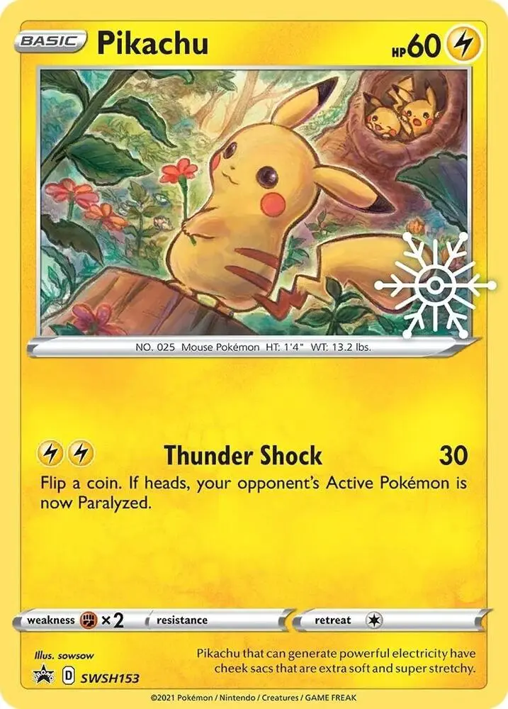 Carte Pokémon Pikachu #SWSH153 Stamp — Promos Épée et Bouclier