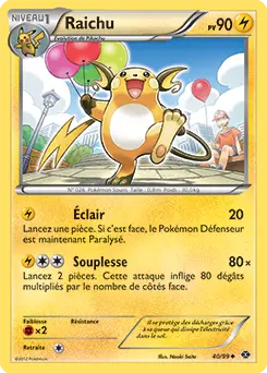 Carte Pokémon Raichu #040 Cosmos — Destinées Futures