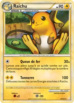 Carte Pokémon Raichu #010 Cracked Ice — HeartGold SoulSilver