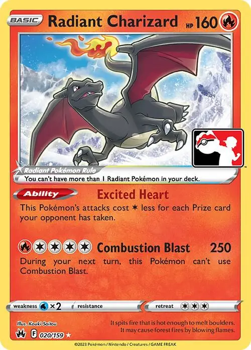 Radiant Charizard #020/159 S3 — Play! Pokémon Prize Pack Series