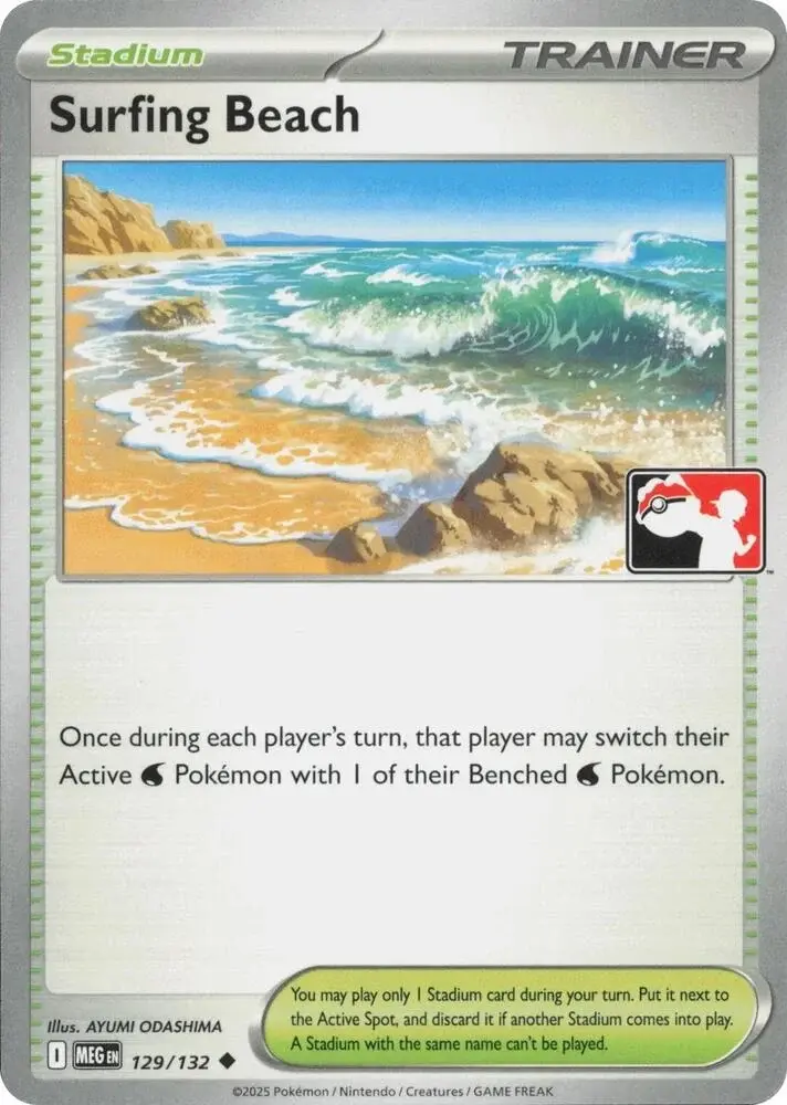 Surfing Beach #129/132 S8 — Play! Pokémon Prize Pack Series