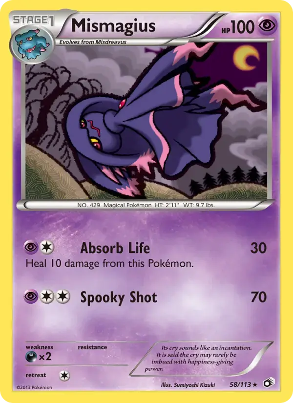 Carte Pokémon Mismagius #58 — Trésors Légendaires