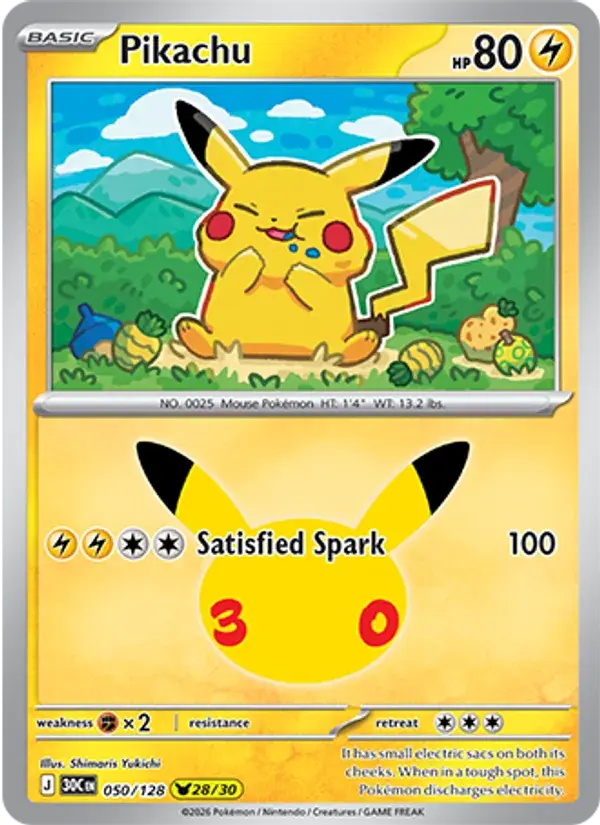 Pikachu #050 — 30th Celebration