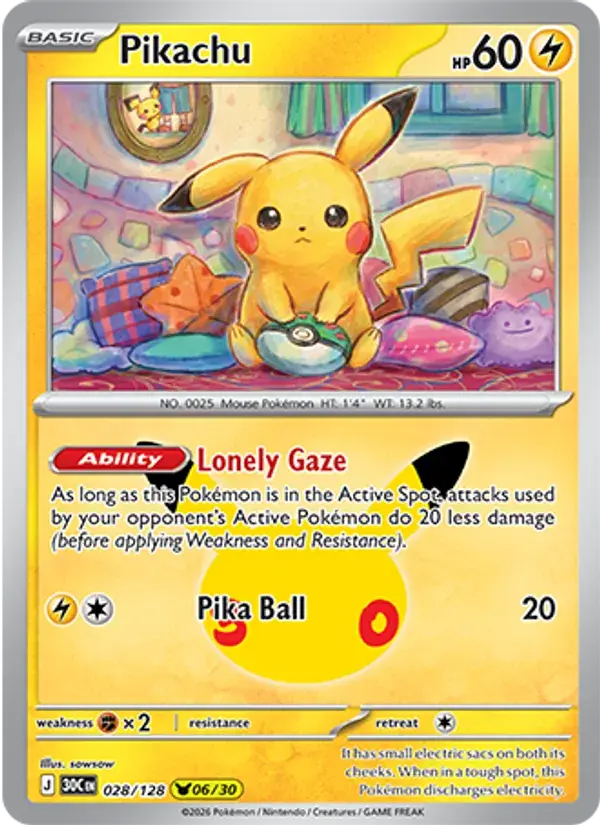 Pikachu #028 — 30th Celebration