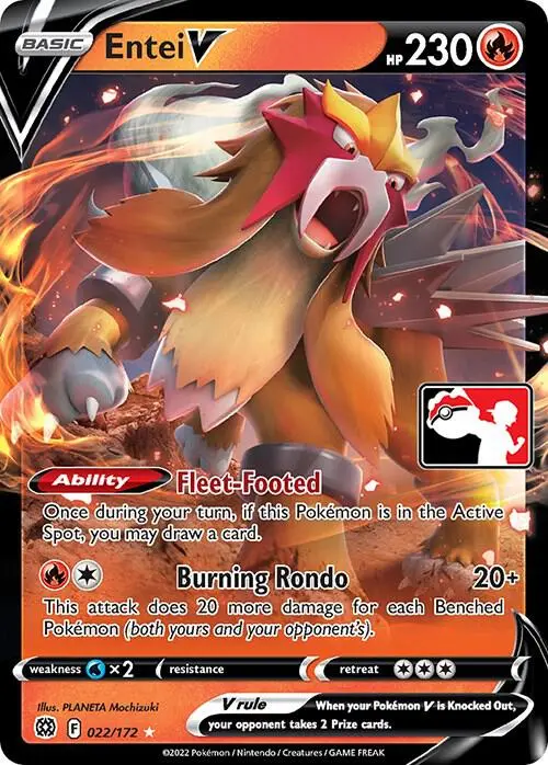 Entei V #022/172 S2 — Play! Pokémon Prize Pack Series