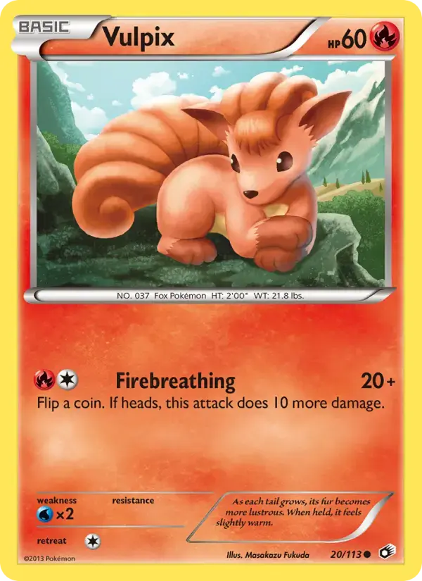 Carte Pokémon Vulpix #20 — Trésors Légendaires