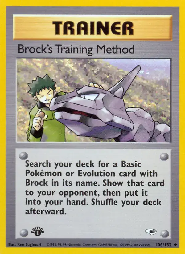 Carte Pokémon Brock's Training Method #106 — Gym Heroes