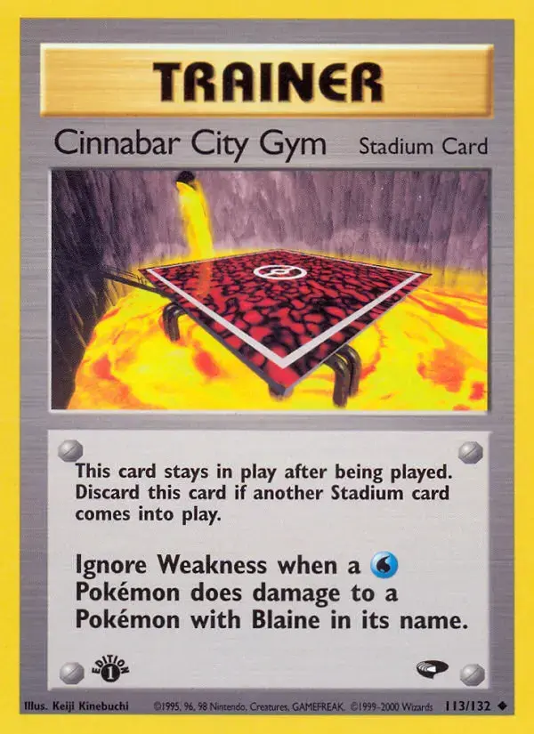 Carte Pokémon Cinnabar City Gym #113 — Gym Challenge
