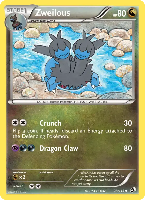 Carte Pokémon Zweilous #98 — Trésors Légendaires