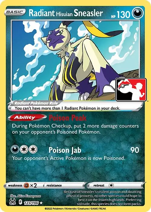 Radiant Hisuian Sneasler #123/196 S3 — Play! Pokémon Prize Pack Series