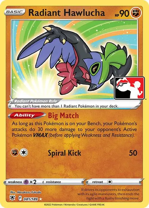 Radiant Hawlucha #081/189 S3 — Play! Pokémon Prize Pack Series