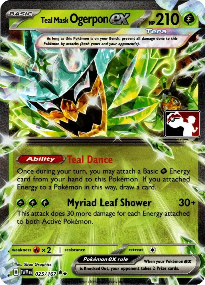Teal Mask Ogerpon ex #025/167 S7 — Play! Pokémon Prize Pack Series