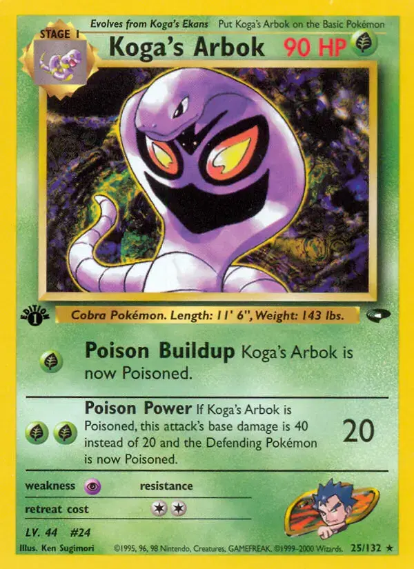 Carte Pokémon Koga's Arbok #25 — Gym Challenge