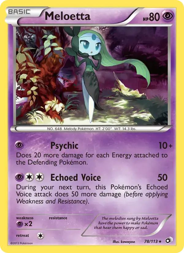 Carte Pokémon Meloetta #78 — Trésors Légendaires