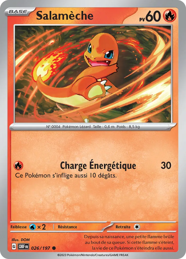 Carte Pokémon Salamèche #026 Cosmos — Flammes Obsidiennes