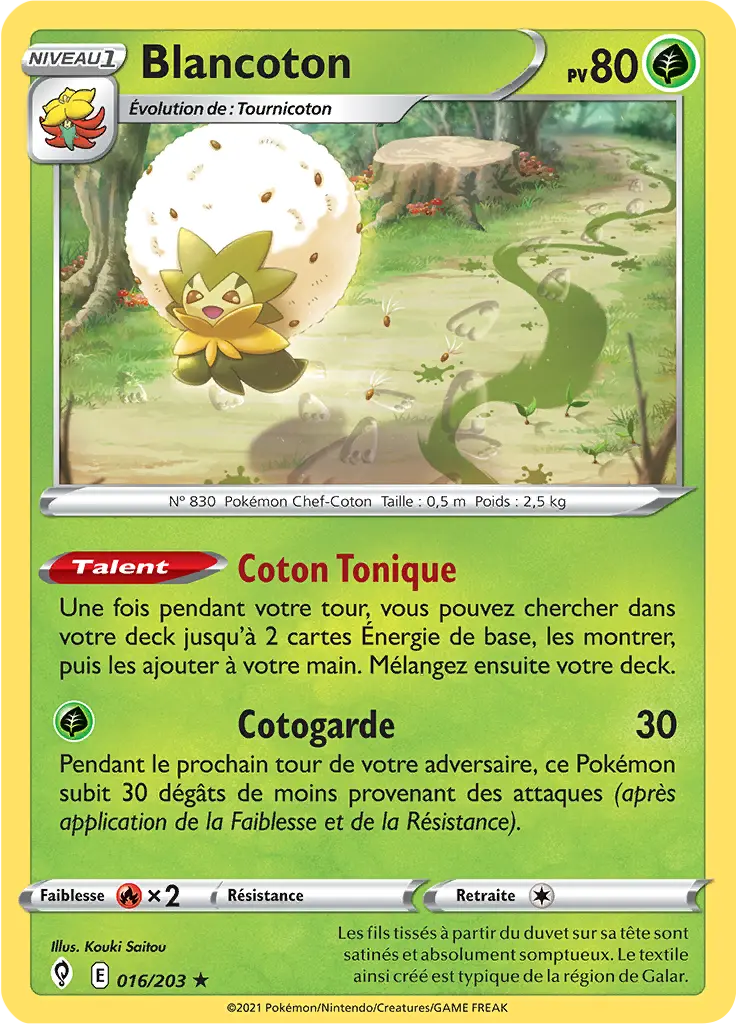 Carte Pokémon Blancoton #016 Non Holo — Évolution Céleste