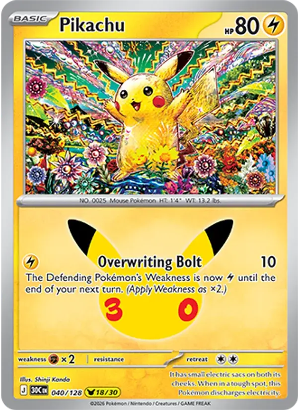 Pikachu #040 — 30th Celebration