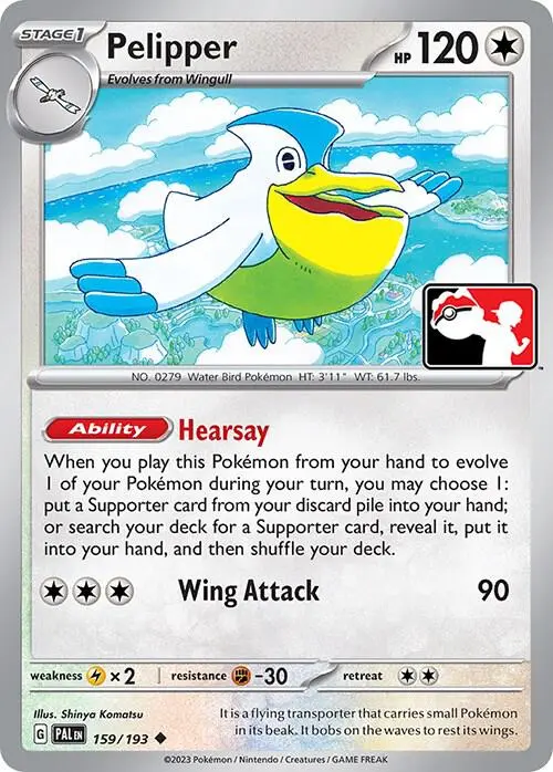 Pelipper #159/193 S4 — Play! Pokémon Prize Pack Series