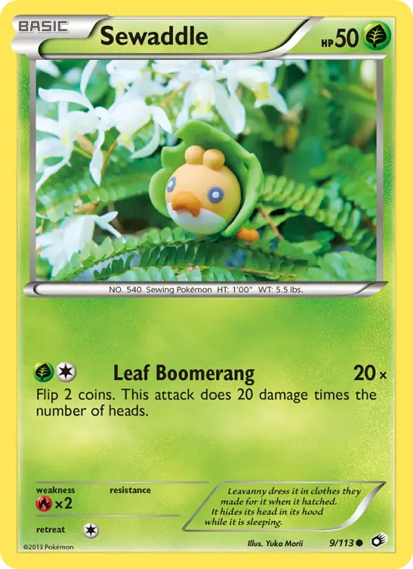 Carte Pokémon Sewaddle #9 — Trésors Légendaires