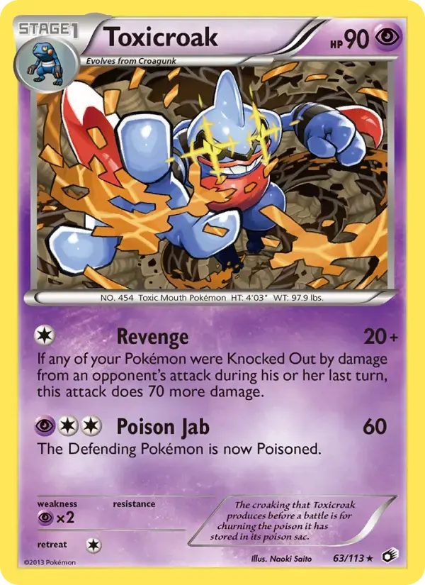 Carte Pokémon Toxicroak #63 — Trésors Légendaires
