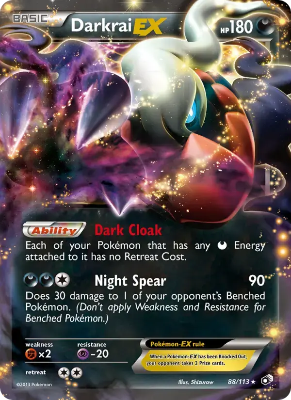 Carte Pokémon Darkrai-EX #88 — Trésors Légendaires