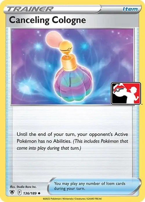 Canceling Cologne #136/189 S3 Holo — Play! Pokémon Prize Pack Series