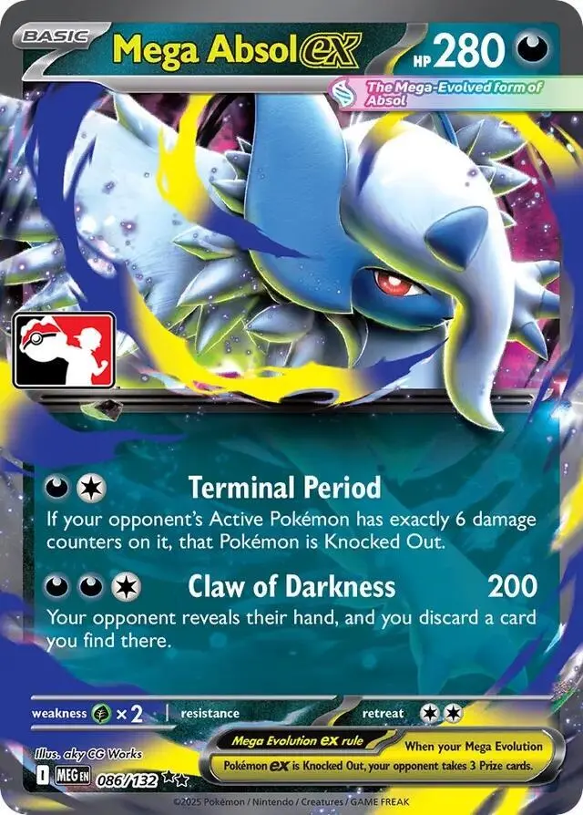 Mega Absol ex #086/132 S8 — Play! Pokémon Prize Pack Series