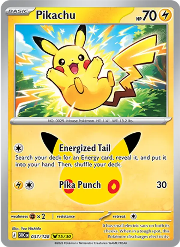 Pikachu #037 — 30th Celebration
