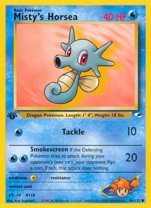 Carte Pokémon Misty's Hypotrempe #86 — Gym Heroes