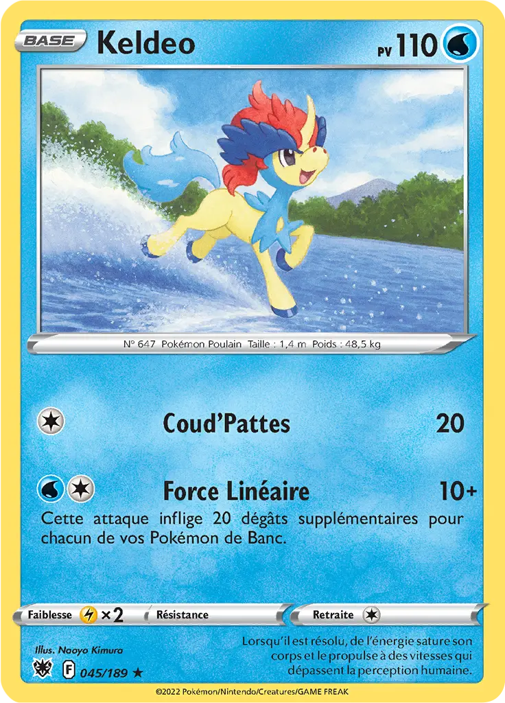 Carte Pokémon Keldeo #045 Non Holo — Astres Radieux