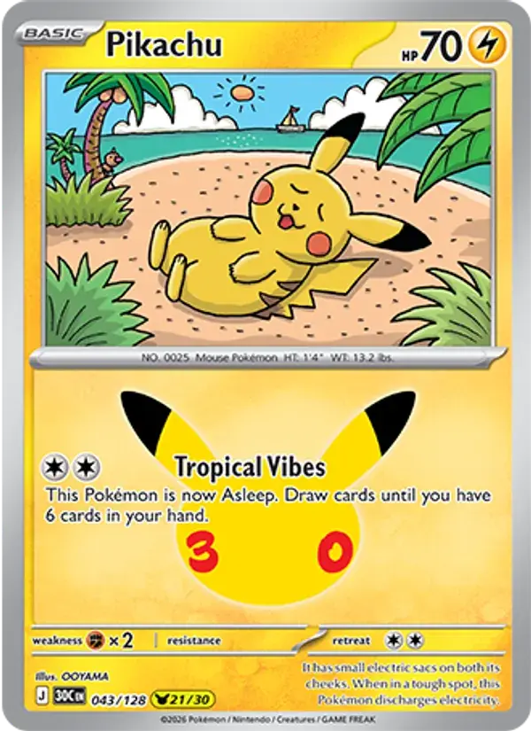 Pikachu #043 — 30th Celebration